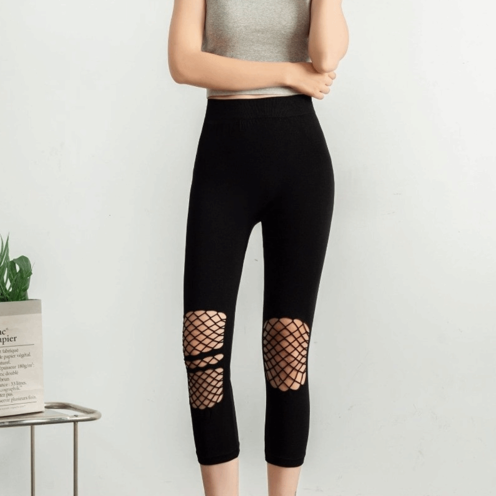 High Waist Leggings - New Hollow Out Women's Mesh Leggings