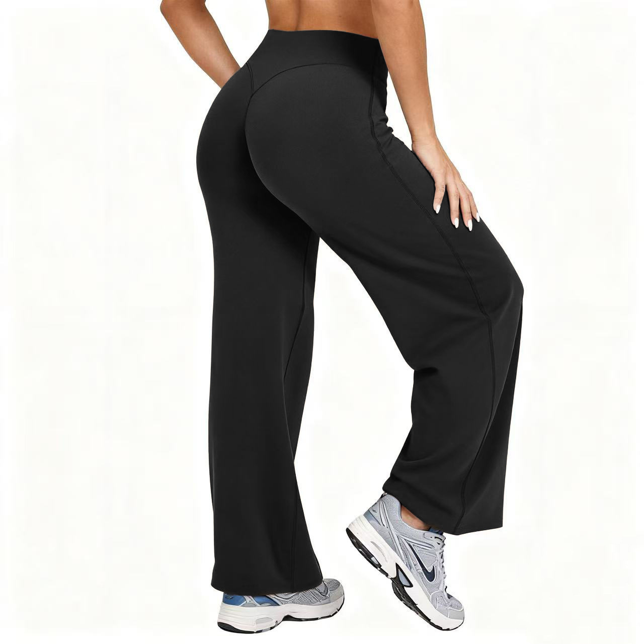 High Waist Leggings - Women Plus Size Yoga Wide-leg Pants