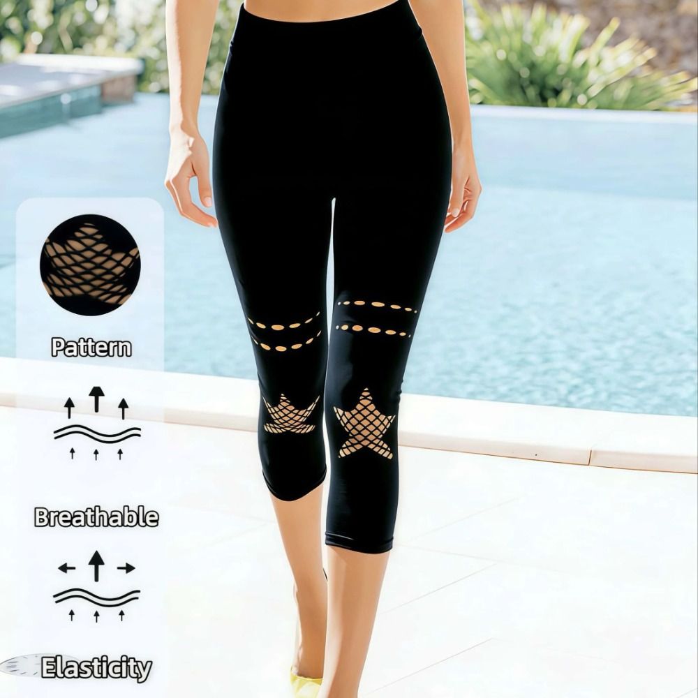 New Hollow Out Women's Mesh Le - High Waist Leggings 评论和价格