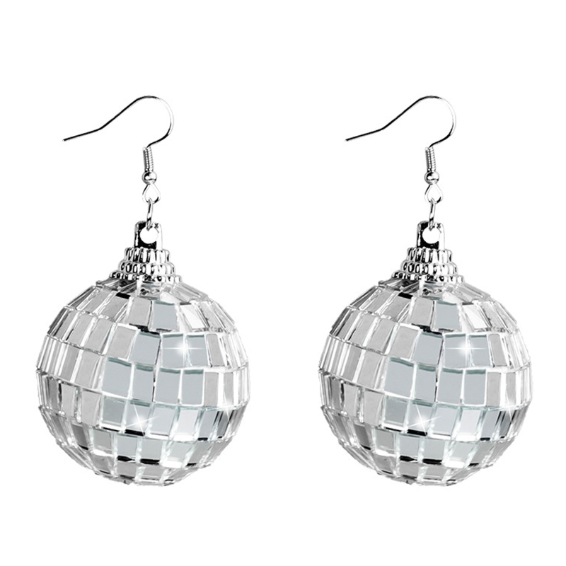 31BB Disco Ball Earrings Dangl - Women'S Fashion Of The 70S 评论和价格
