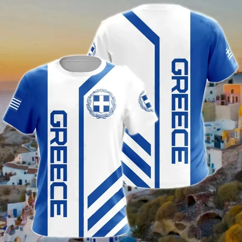 Greece Flag Map 3d Printed T S - Women'S Fashion Guide 评论和价格