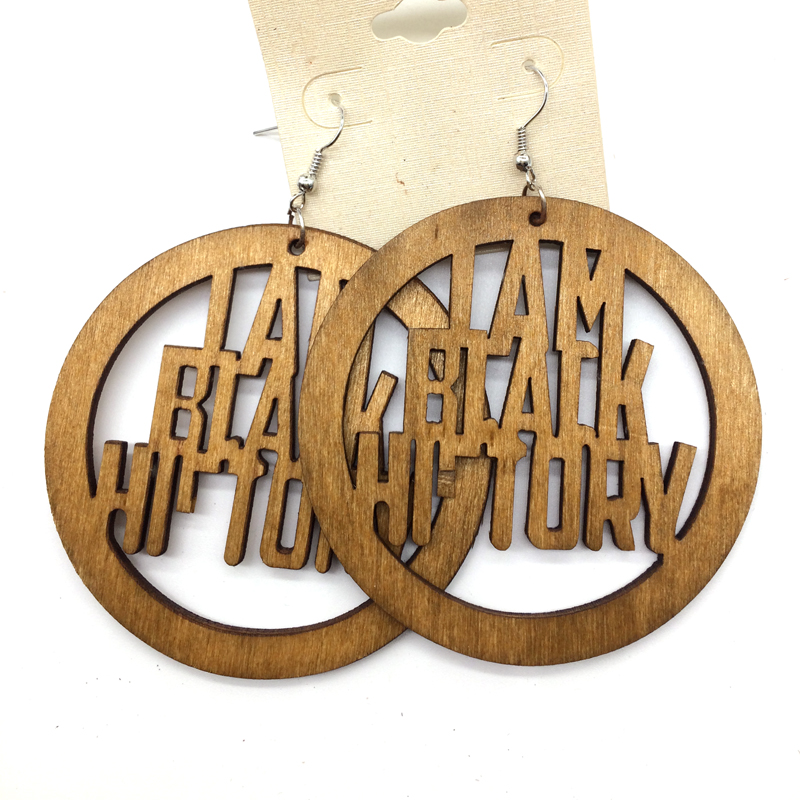 I am Black History Wooden Earr - Women Fashion History 评论和价格