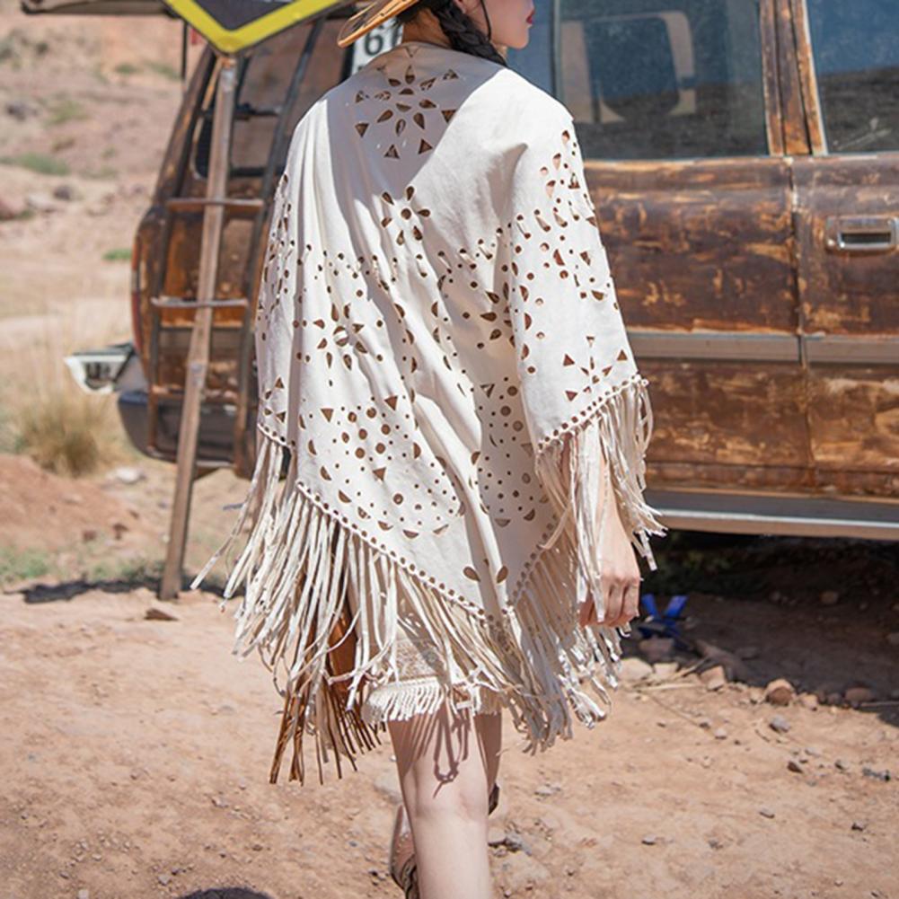 New In 2024 Solid Color Hollow - Women'S Fashion Poncho 评论和价格