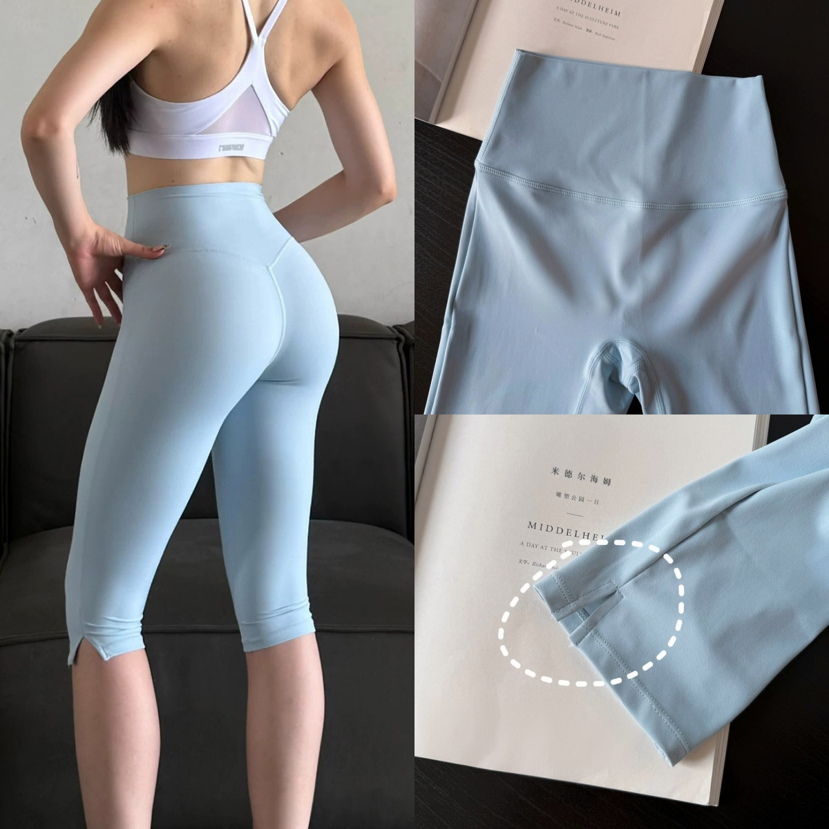 High Waist Split Hem Slimming  - High Waist Leggings 评论和价格
