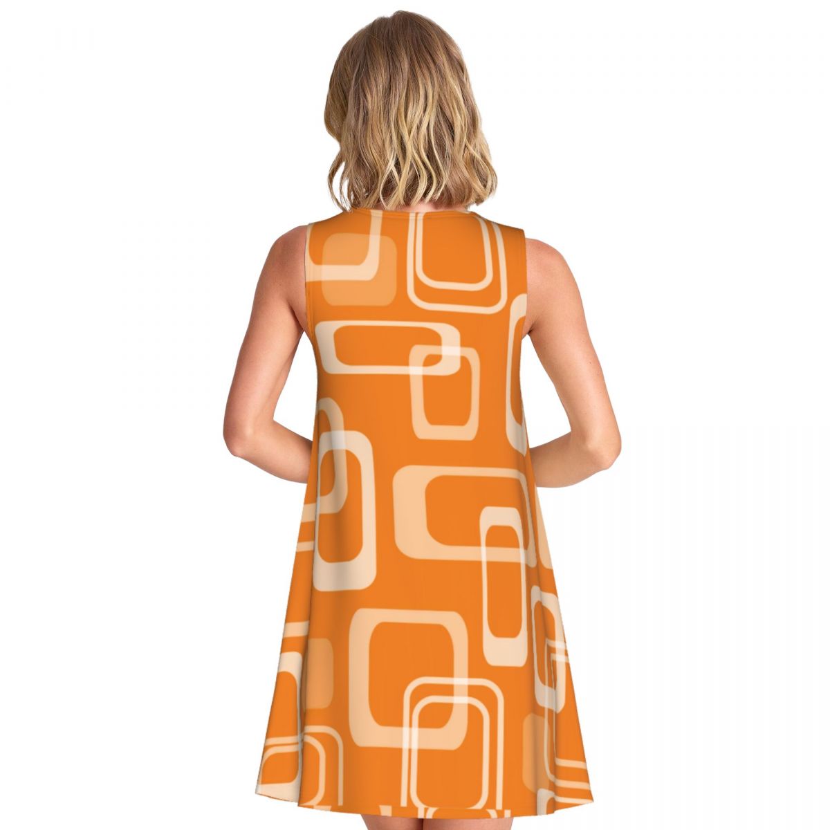 Orange Retro Mod Dress 60s Squ - Women'S Fashion In The 60S 评论和价格