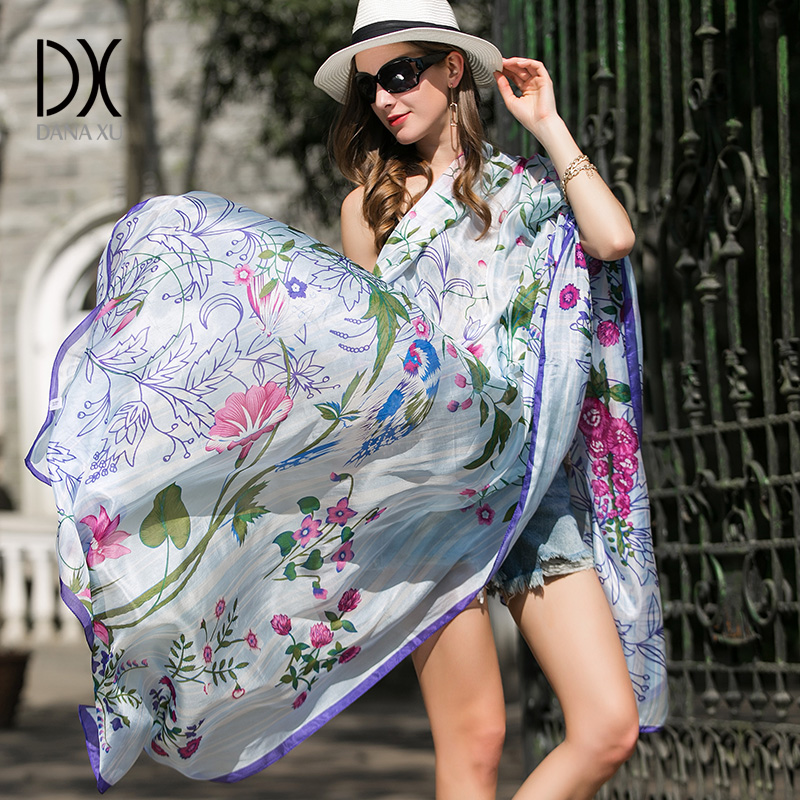 DANA XU 100% Silk Head Scarves - Women'S Fashion Poncho 评论和价格