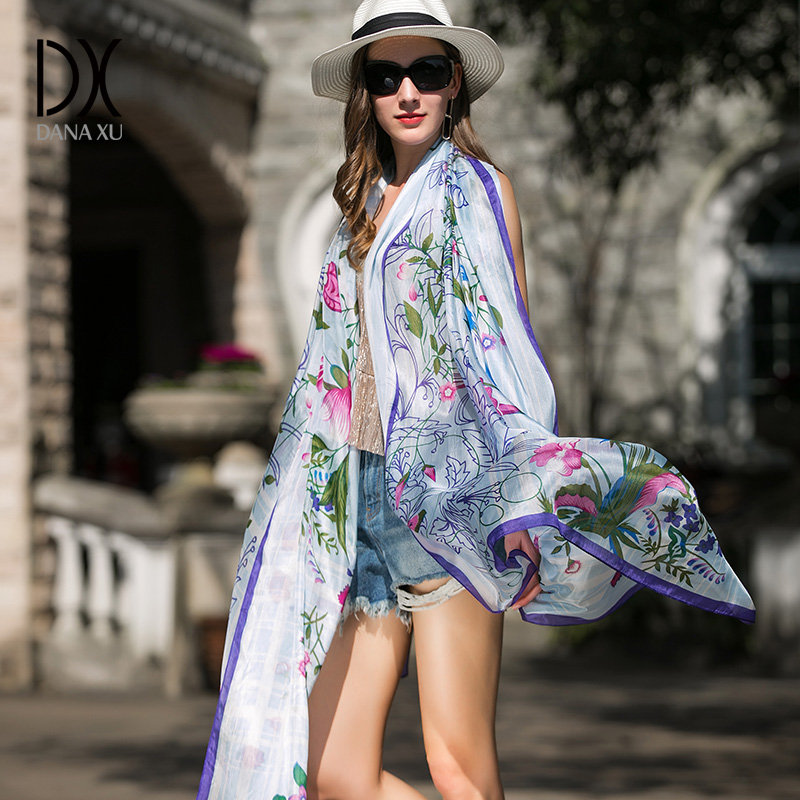 DANA XU 100% Silk Head Scarves - Women'S Fashion Poncho 评论和价格