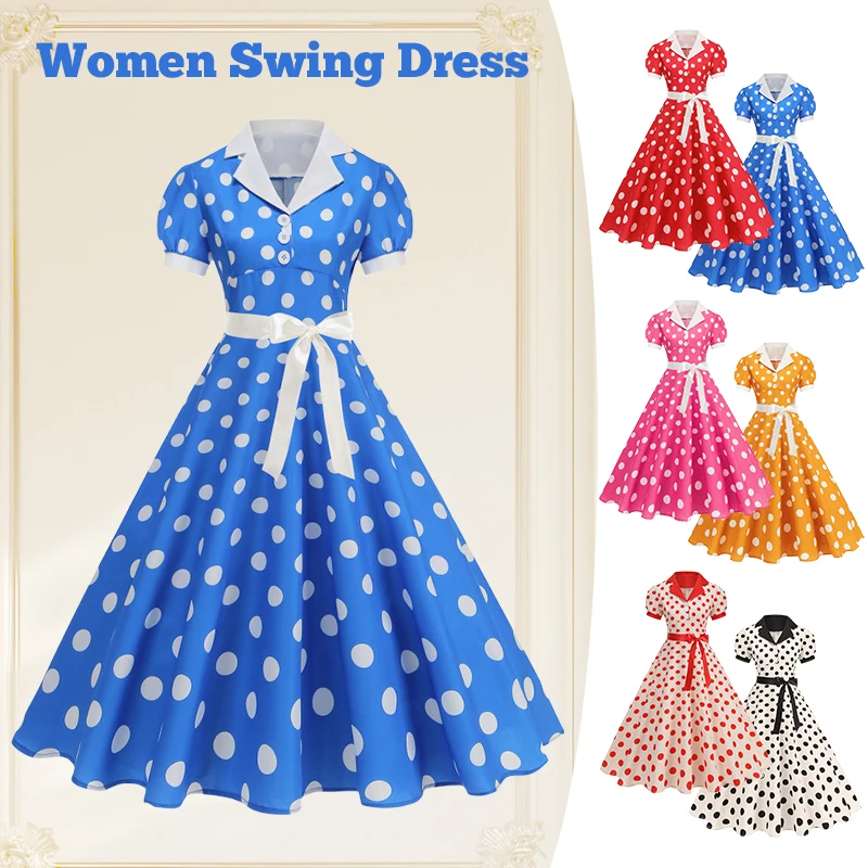Vintage Polka Dot Summer Dress - Women'S Fashion In The 60S 评论和价格
