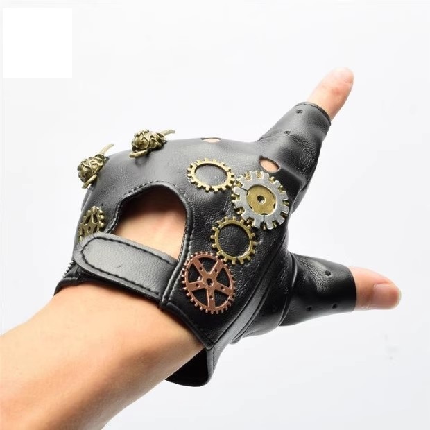 Steampunk PU Leather Fingerles - Women Fashion Gloves 评论和价格