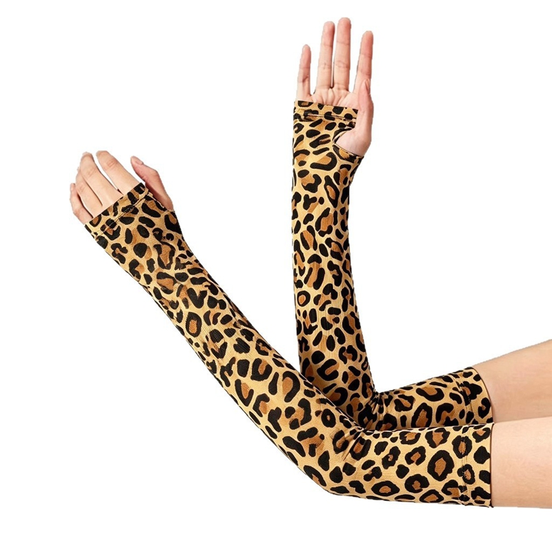 Fashion Leopard Long Fingerles - Women Fashion Gloves 评论和价格