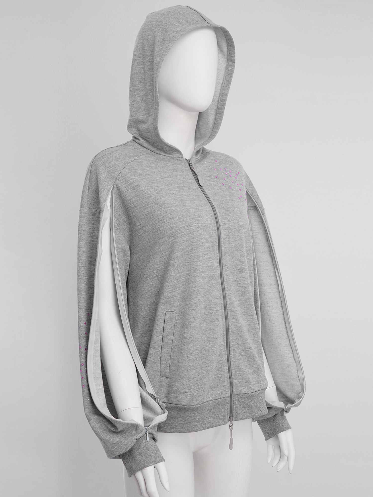 Ladies Full Zip Hoodie with Ar - Women'S Fashion Zip Hoodie 评论和价格