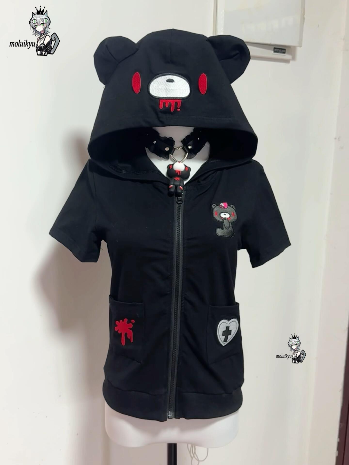 Kawaii Anime Hoodie Short Slee - Women'S Fashion Zip Hoodie 评论和价格