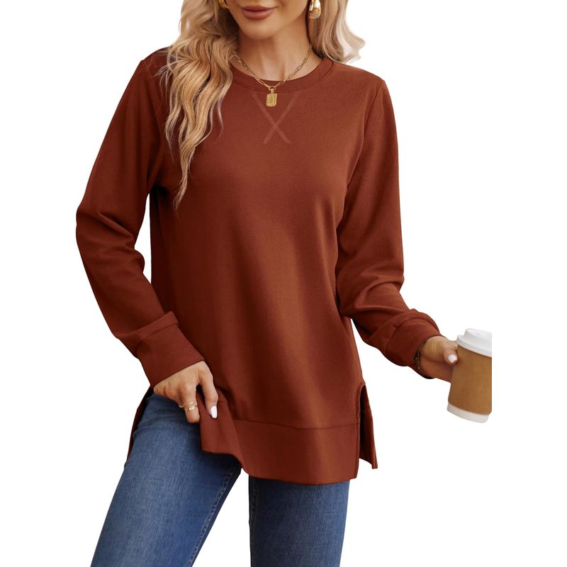 Sweatshirt women Side Split Fa - Women Fashion Open Now 评论和价格
