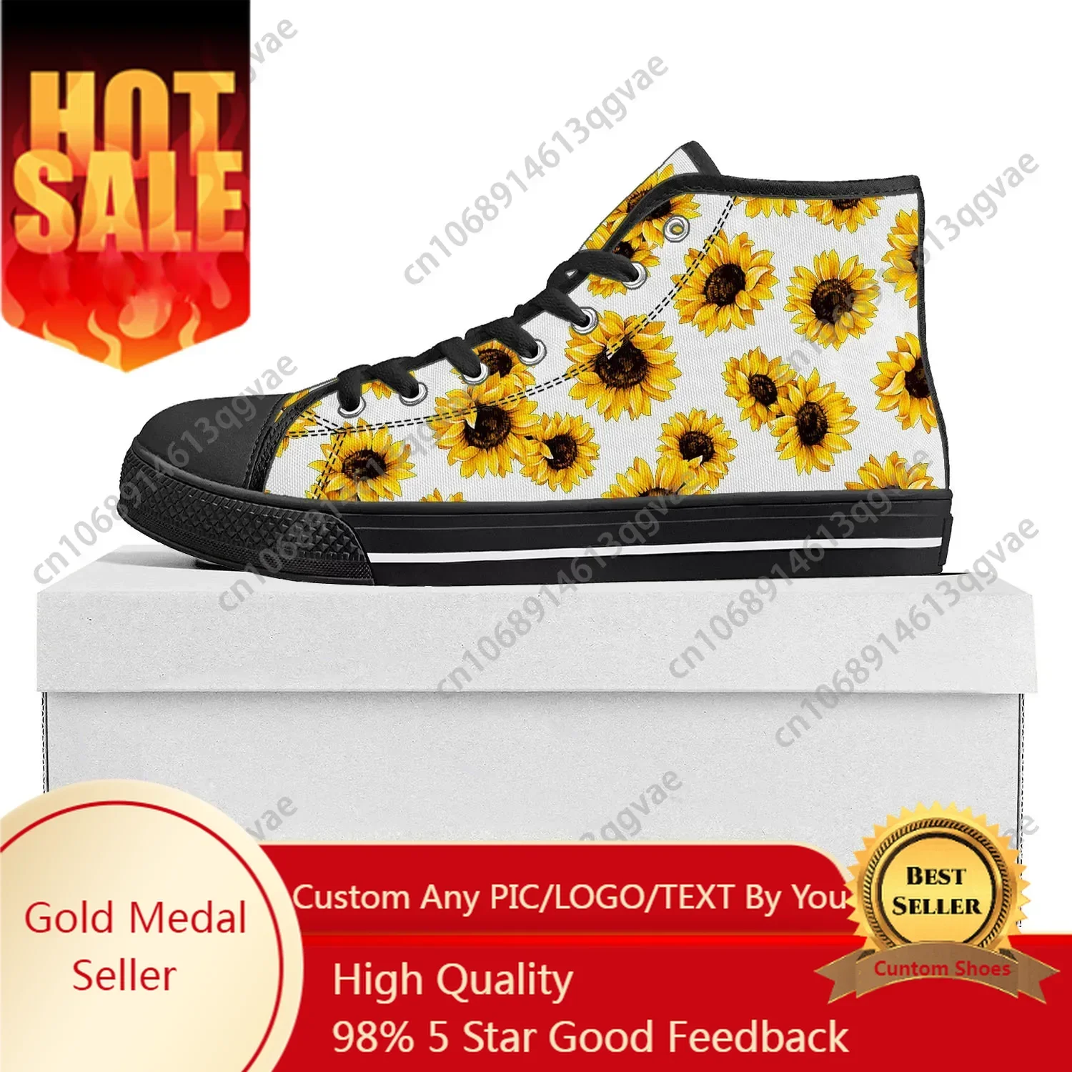 Sunflower Yellow Flower High T - Women'S Yellow Fashion Sneakers 评论和价格