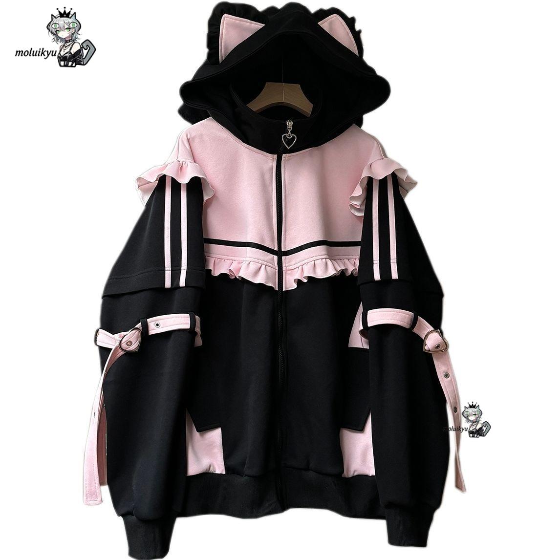 Y2K Kawaii Cat Ear Hoodie Wome - Women'S Fashion Zip Hoodie 评论和价格