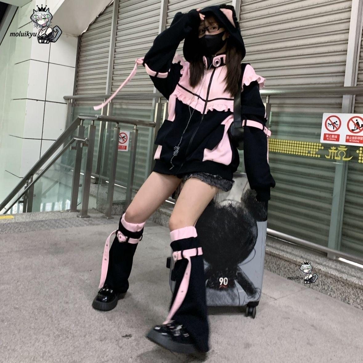 Y2K Kawaii Cat Ear Hoodie Wome - Women'S Fashion Zip Hoodie 评论和价格