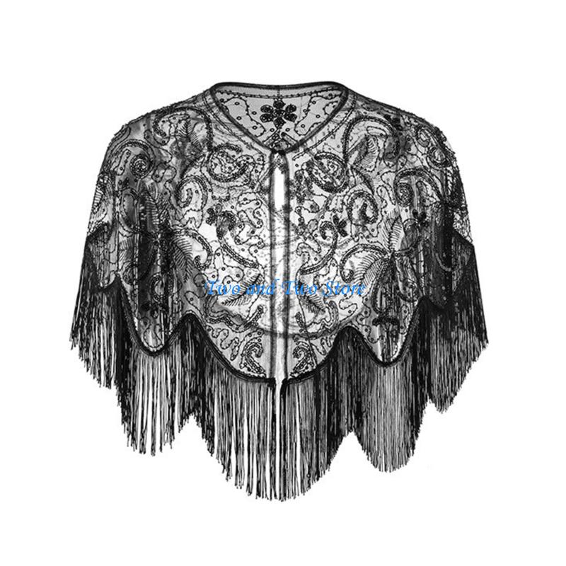 HX6F Sparkling Sequined Capele - Women'S Fashion Of The 1920S 评论和价格