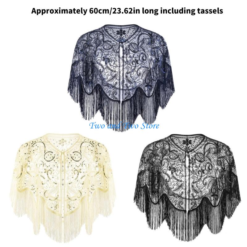 HX6F Sparkling Sequined Capele - Women'S Fashion Of The 1920S 评论和价格