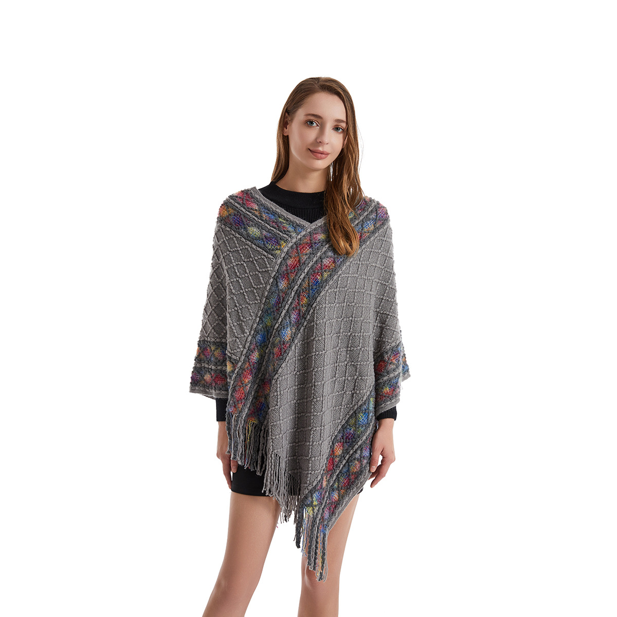 Women Spring Autumn Poncho Uni - Women'S Fashion Poncho 评论和价格