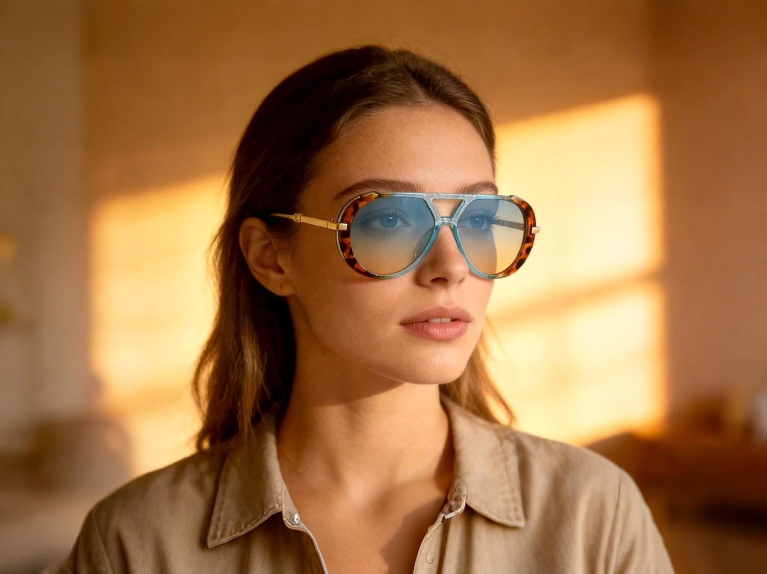 KENBO Retro Gold Aviator Sungl - Women'S Fashion Of The 70S 评论和价格
