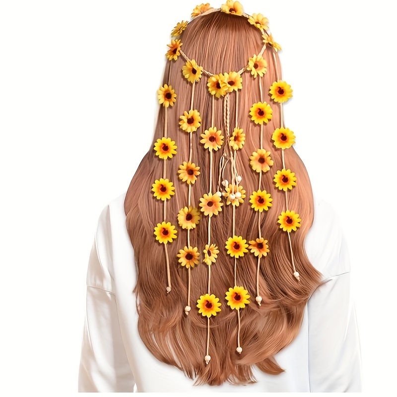 Flower hippie headband, flower - Women'S Fashion Of The 70S 评论和价格
