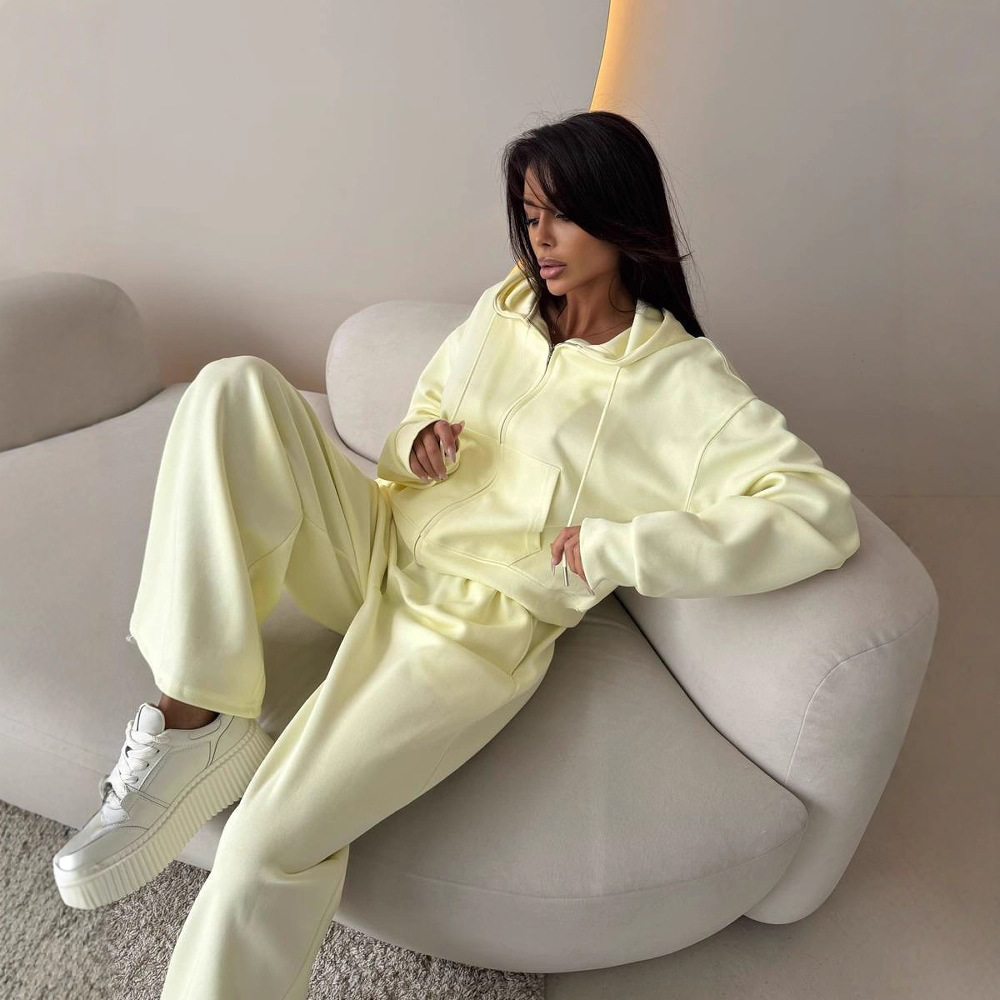 Women's 2 Piece Loungewear Set - Women'S Fashion Zip Hoodie 评论和价格