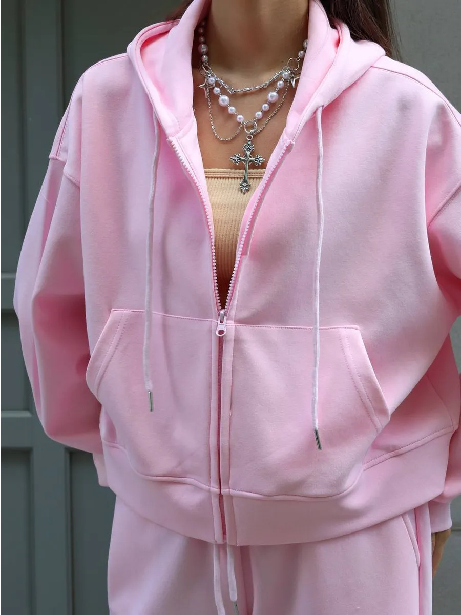 Women's 2 Piece Loungewear Set - Women'S Fashion Zip Hoodie 评论和价格